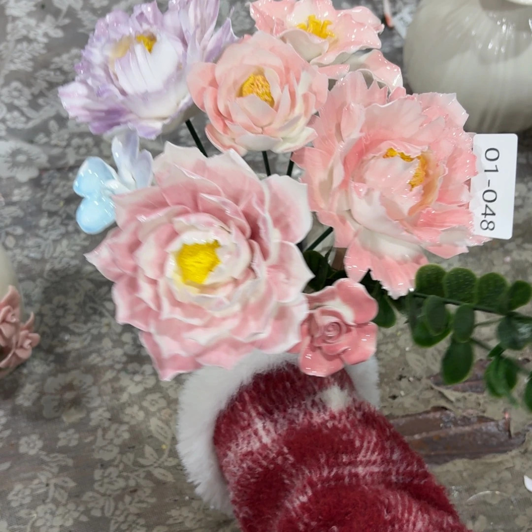 148 陶瓷花拍满20元发货退款要拉黑