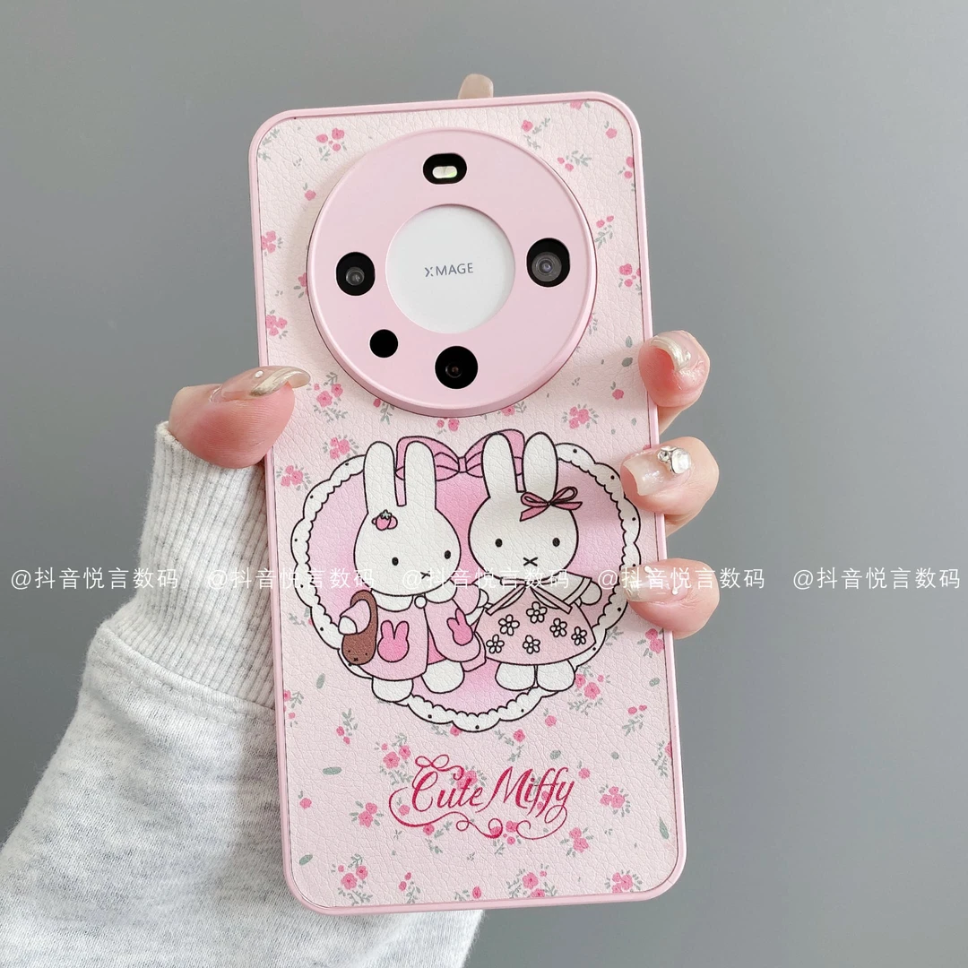 肤感皮革适用华为mate70pro/60/50/40苹果17promax碎花MF潮手机壳