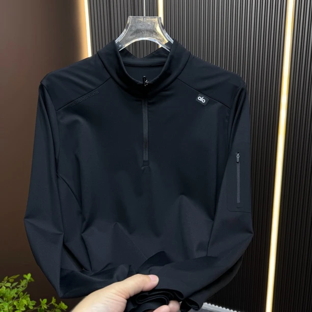 alo户外半拉链立领长袖速干T恤2025秋冬新款男士潮流休闲上衣6863