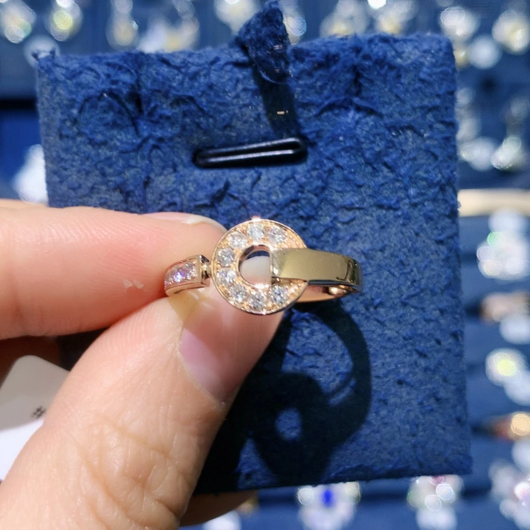 【闪购商品】钻石戒托18K金镶嵌铜钱戒指