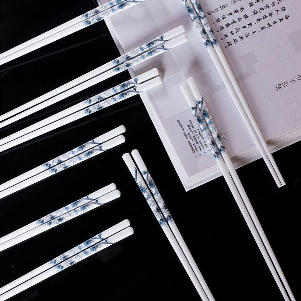 景德镇青花陶瓷骨瓷筷子家用防滑防霉耐高温易清洗高档餐具