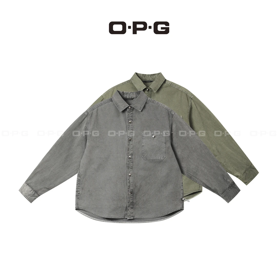 遥发服装【复古做旧经典牛仔衬衫】春夏季情侣百搭休闲夹克外套671