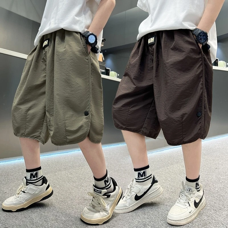 男童短裤夏季薄款2025儿童速干运动五分裤中大童宽松透气休闲短裤