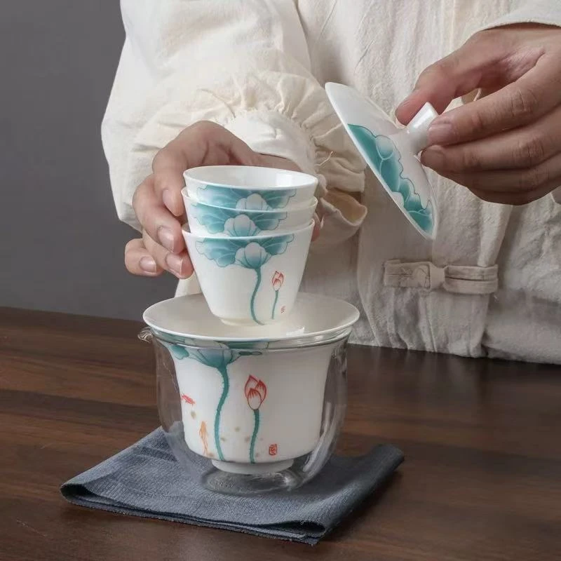 KK0259-鱼戏荷花三杯快客