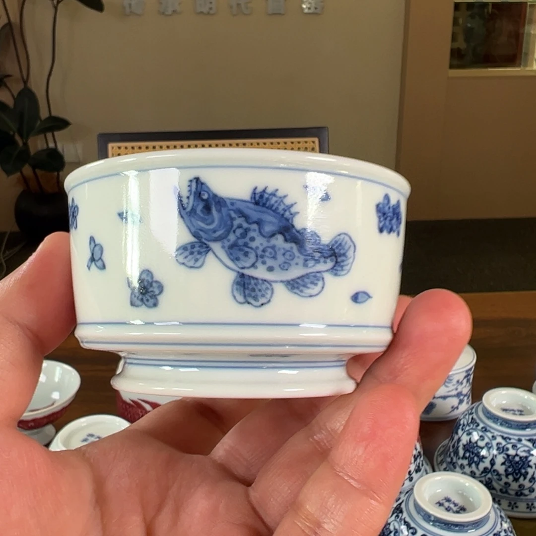五里雾桃花鳜鱼杯子