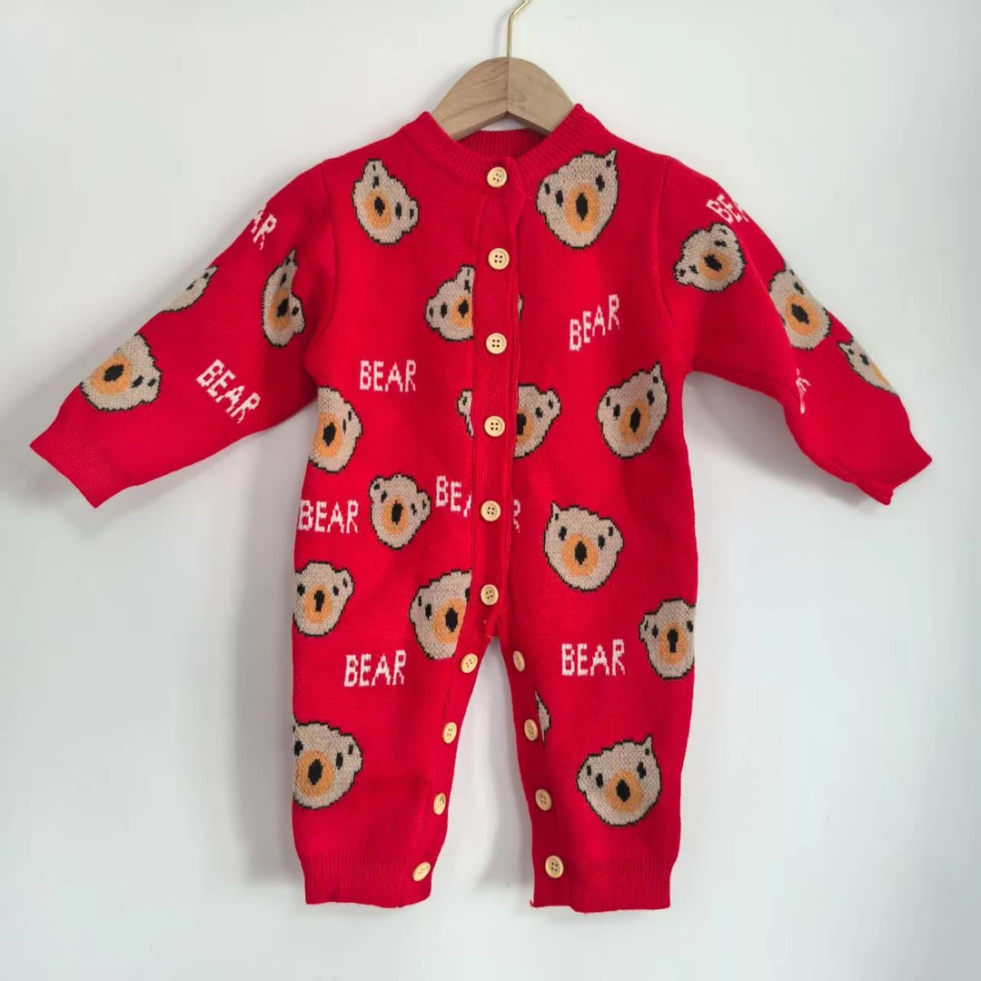 秋冬柔软国风婴儿衣幼儿爬服哈衣婴儿连体衣针织