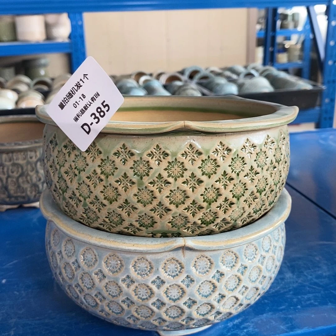 七里烧花盆1-18-385口径14