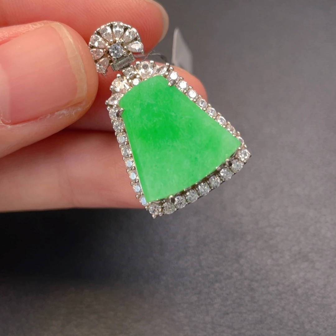 翡翠银S925镶嵌吊坠(不含链)