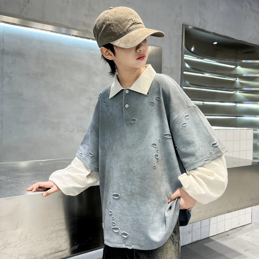 儿童装男童秋装POLO衫卫衣2025新款春秋款中大童洋气秋季男孩上衣