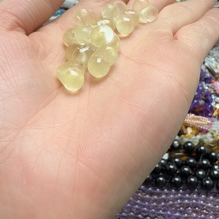 玛瑙/玉髓未镶嵌珠宝半成品一颗13mm柠檬黄水晶屁桃