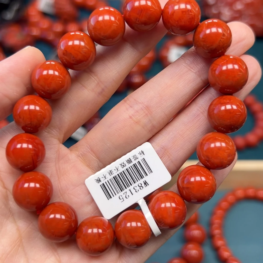 未镶嵌手串南红玛瑙顶级 瓦西火焰纹12mm