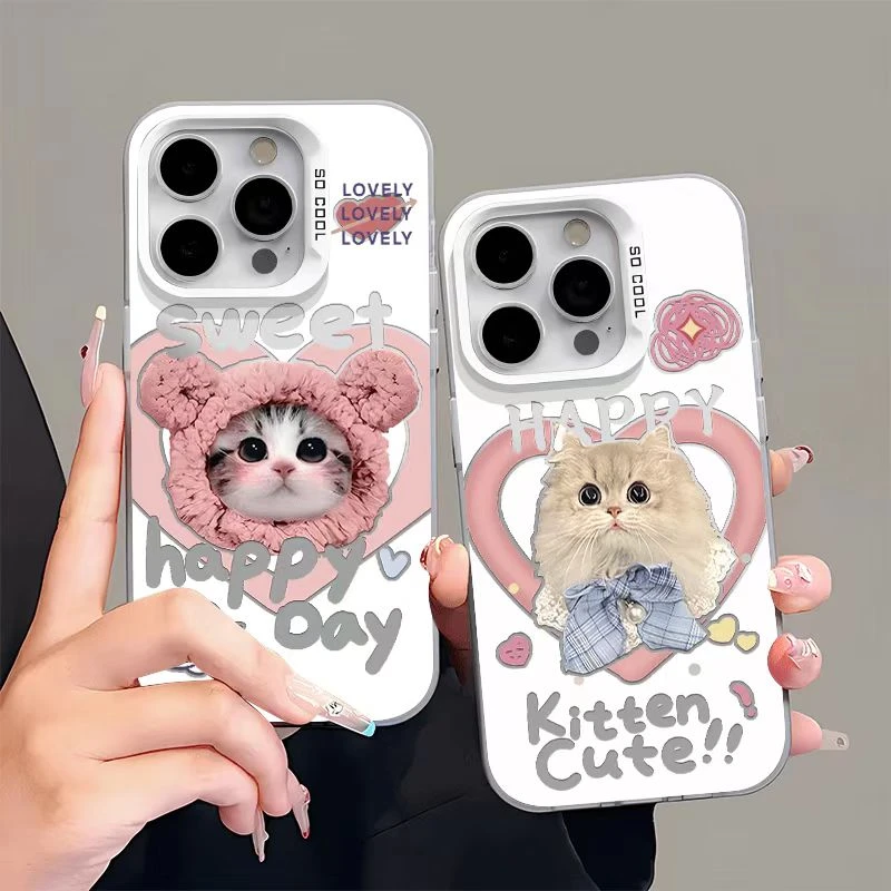 卖萌猫咪闺蜜款适用苹果15/16手机壳vivo华为p70oppo小米15套14女
