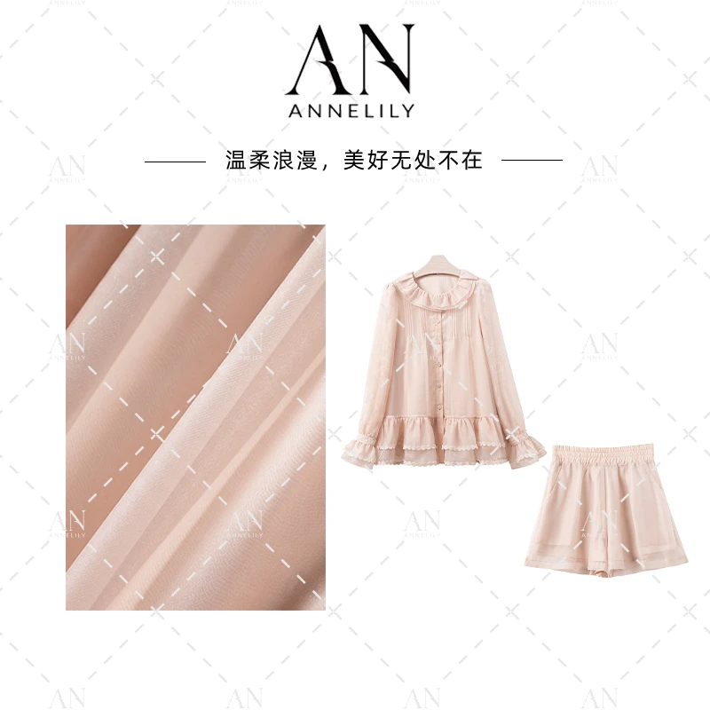 ANNELILY绯绯【洛禾】新款上新休闲气质百搭短裤套装AT2502114