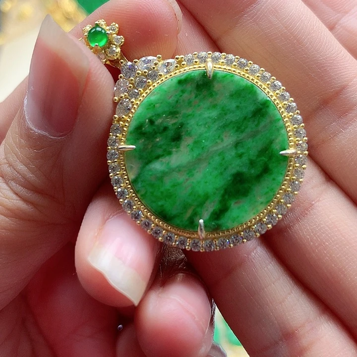 颈饰银S925镶嵌翡翠翡翠