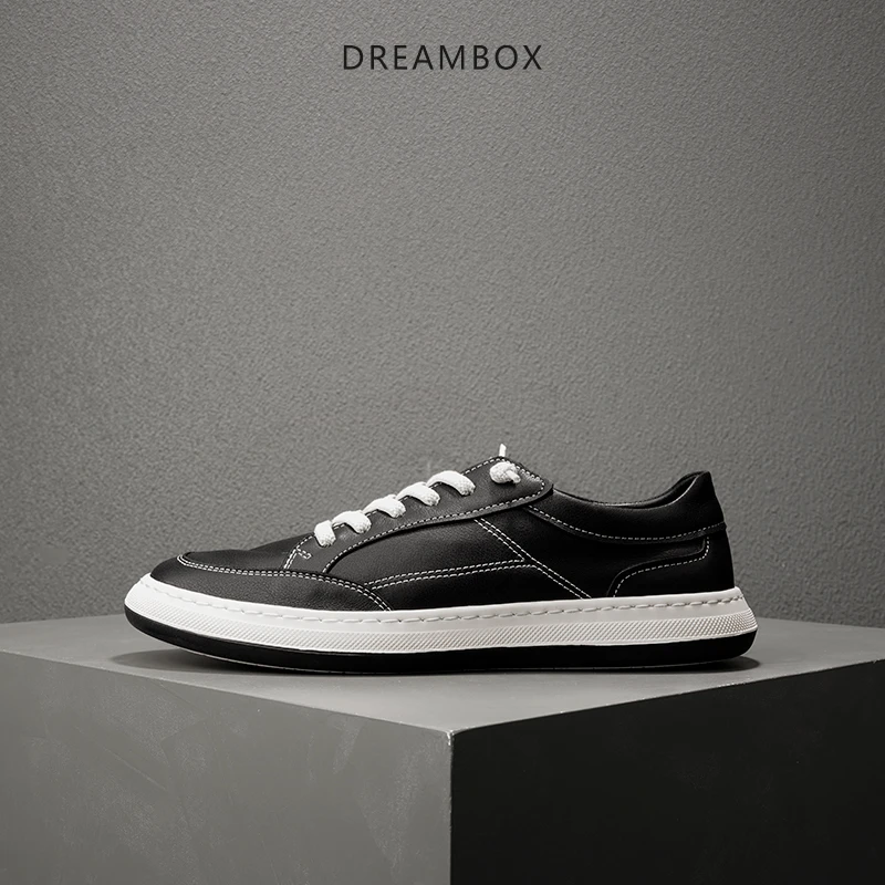 dreambox钧博轻薄透气真皮休闲板鞋软底软皮男鞋2025新款男士鞋子