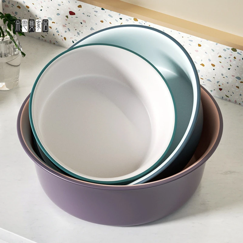 朵思曼设计感洗脸盆撞色双拼色盆子婴儿学生洗脚盆简约高级感脸盆