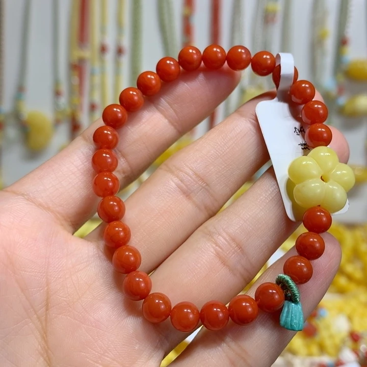 南红玛瑙未镶嵌手链6mm
