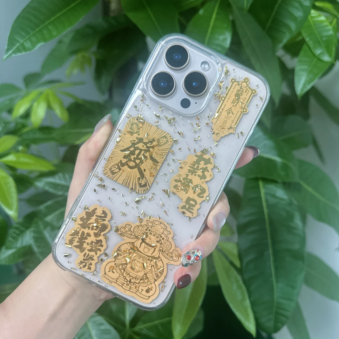 搞钱财神爷适用华为p70手机壳p60金箔nova13/12滴胶mate70/40pro