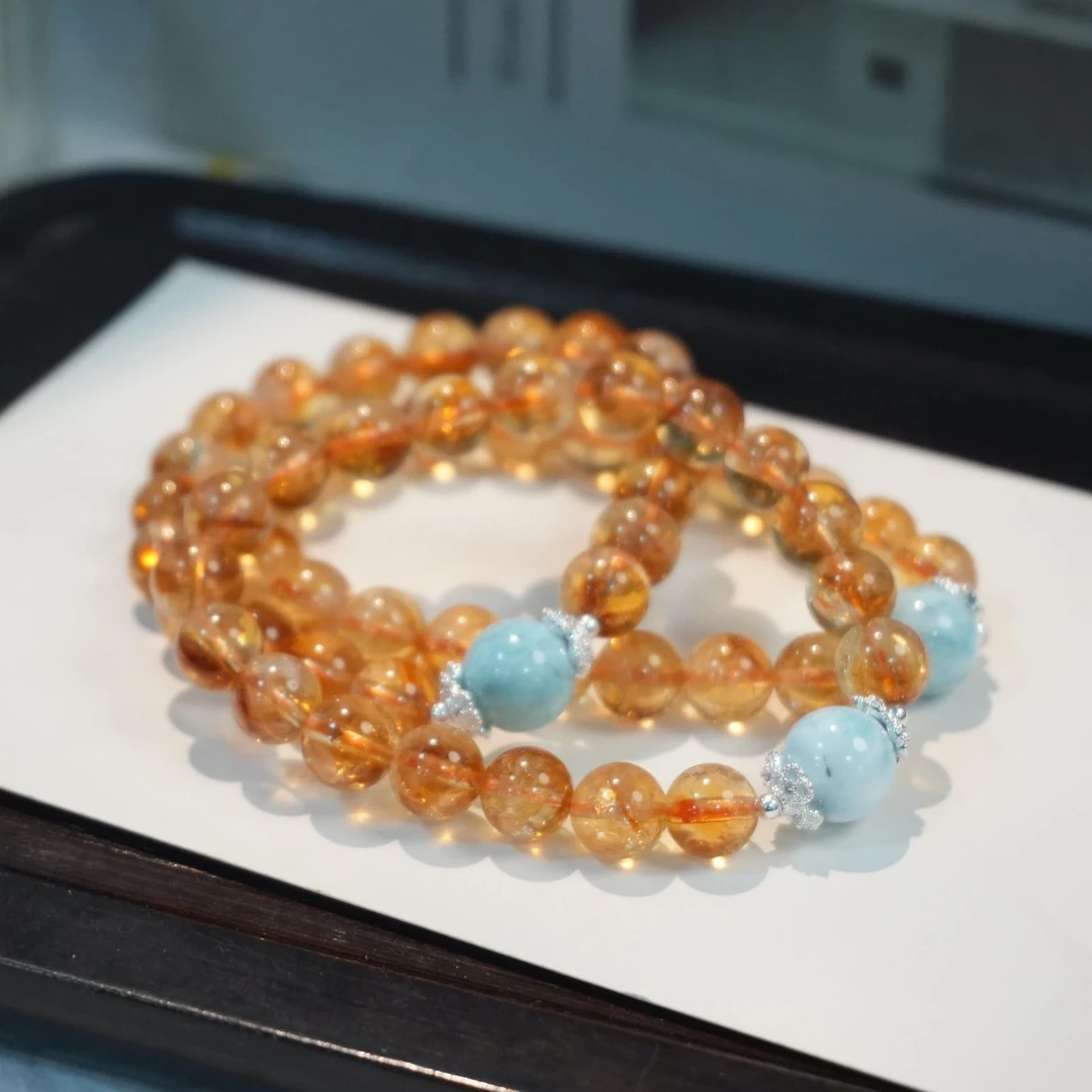 【书记甄选】原创黄水晶单圈手链 多样性发一件 约8-10mm 3497CC