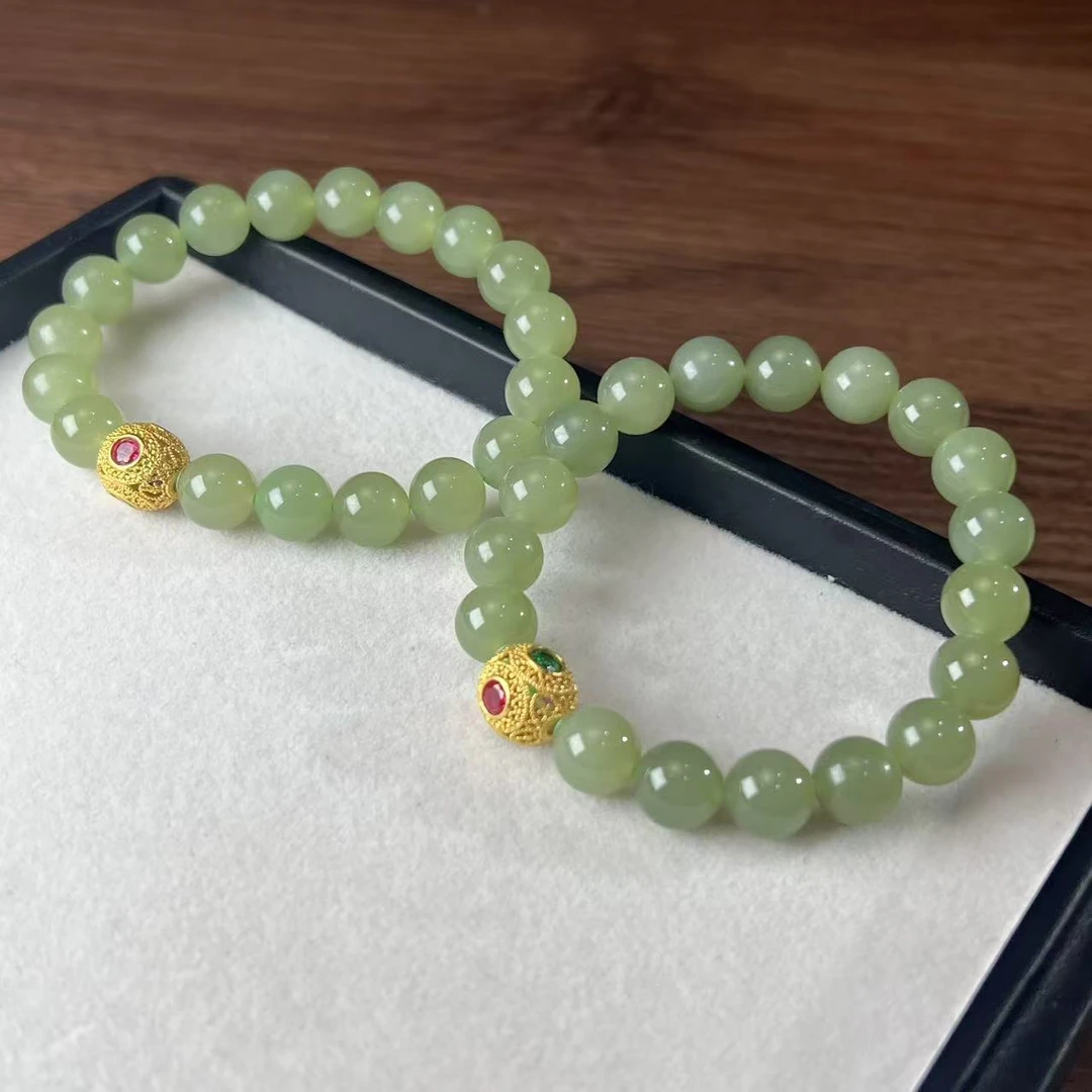 【睿泽鉴宝】S925和田玉晴水手串多样性发一/有瑕 9mmJJY2568