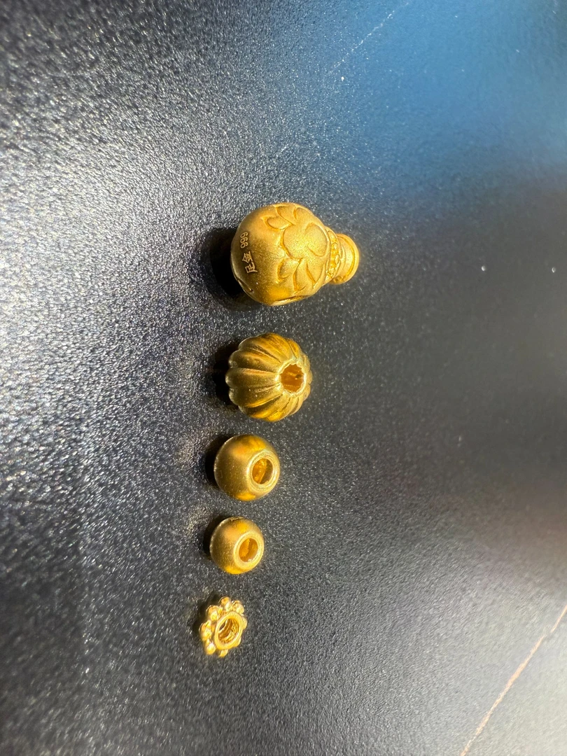 足金999三通南瓜转运珠金珠按克卖发顺丰