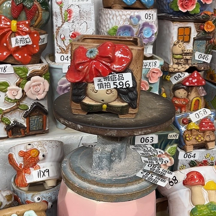 紫砂花盆粗陶材质多肉花盆596