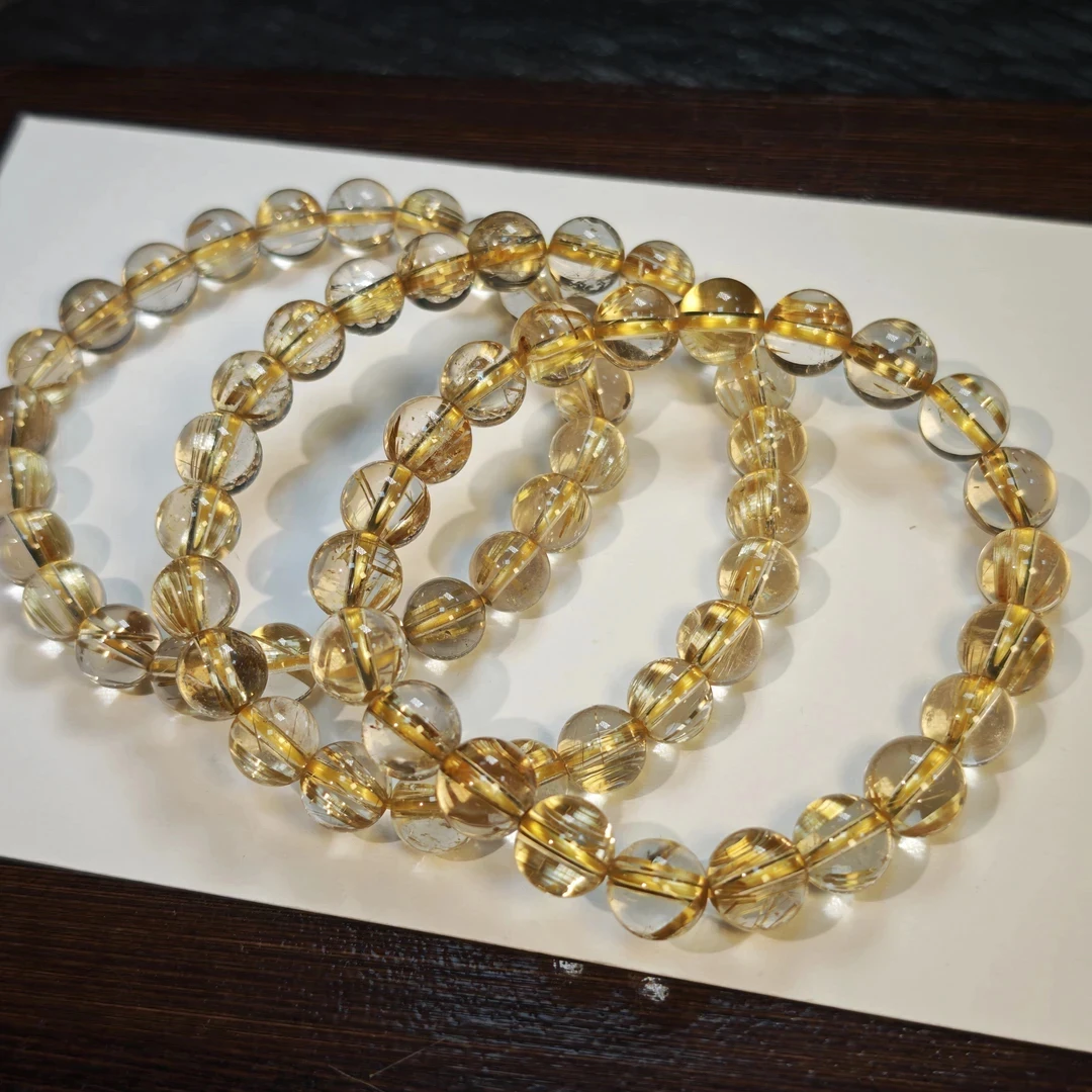 【书记甄选】天然金发晶单圈手链 约8mm 多样性发一件 1031LA