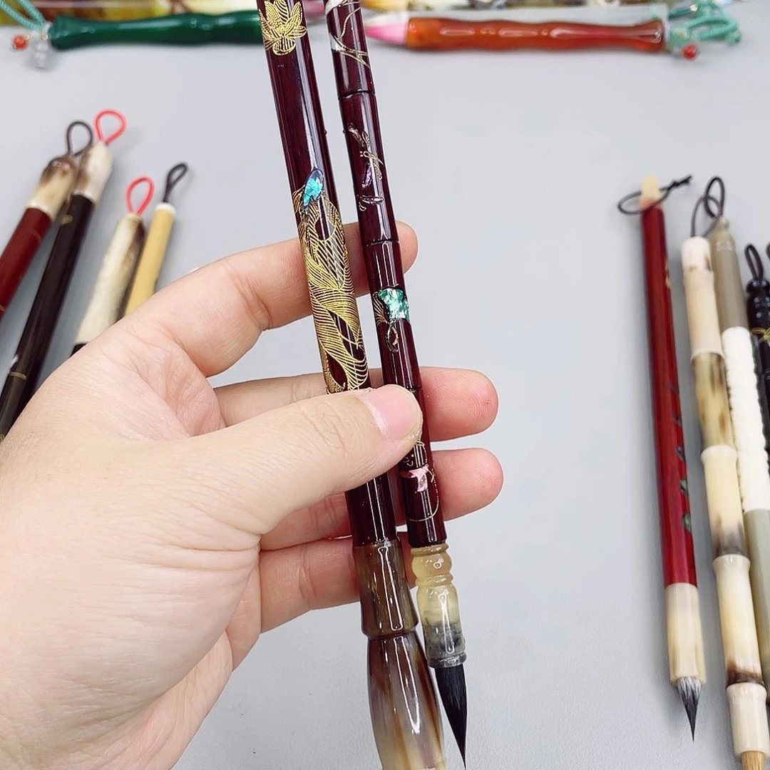 非遗螺钿高端毛笔2支，四季和锦鲤