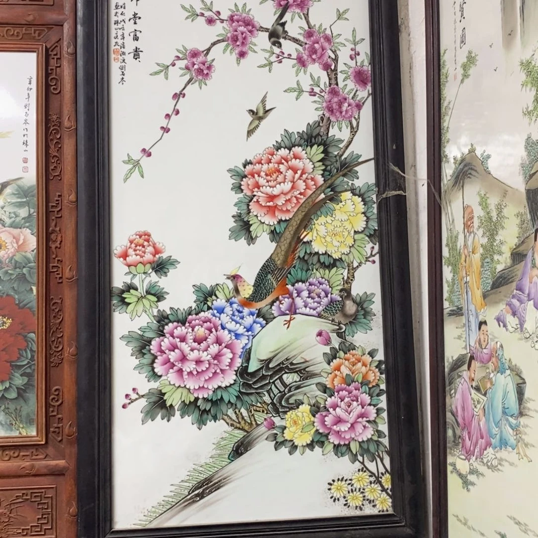 瓷片1.2*66*1景德镇瓷板画柴窑烧制