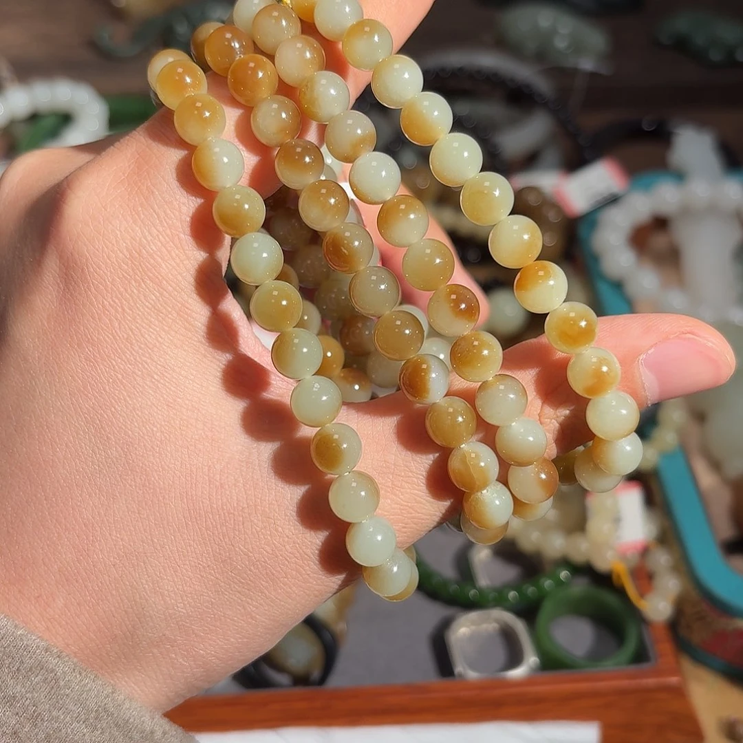 和田玉手串未镶嵌大*鱼