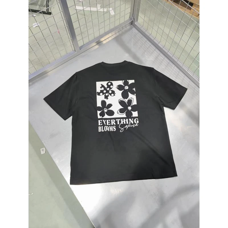 【X步】A056黑色印花凉感短袖T恤 男款