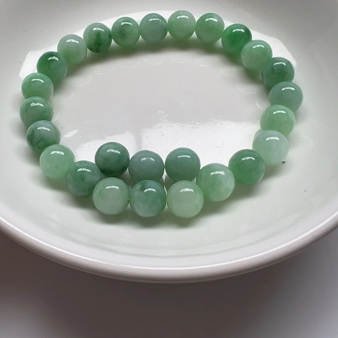 翡翠散珠咳*纯天然缅甸翡翠A货卡8，21颗分10单