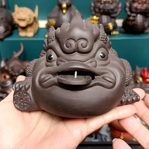 茶宠紫砂金蟾茶宠摆件