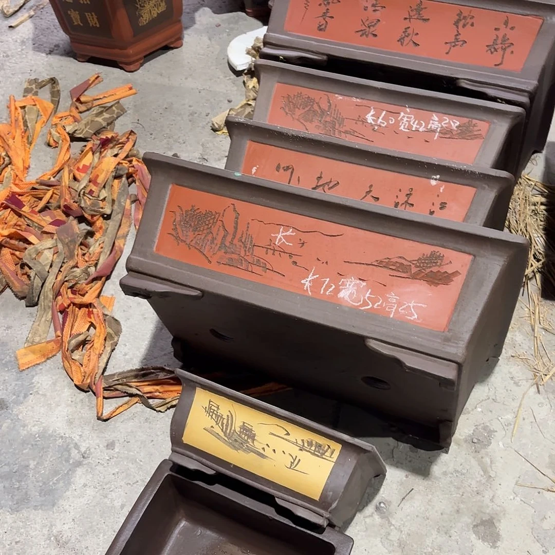 宜兴紫砂花盆，现货发