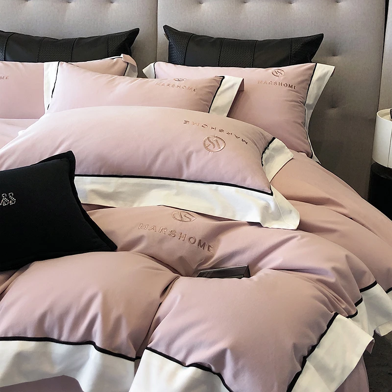 高端母婴级长绒棉加厚磨毛四件套纯棉被套床单床笠秋冬款床上用品