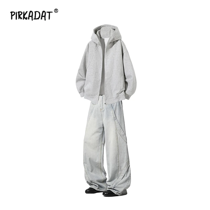 Pirkadat秋冬百搭套装免烫耐磨卫衣休闲时尚上衣美式复古高街穿搭