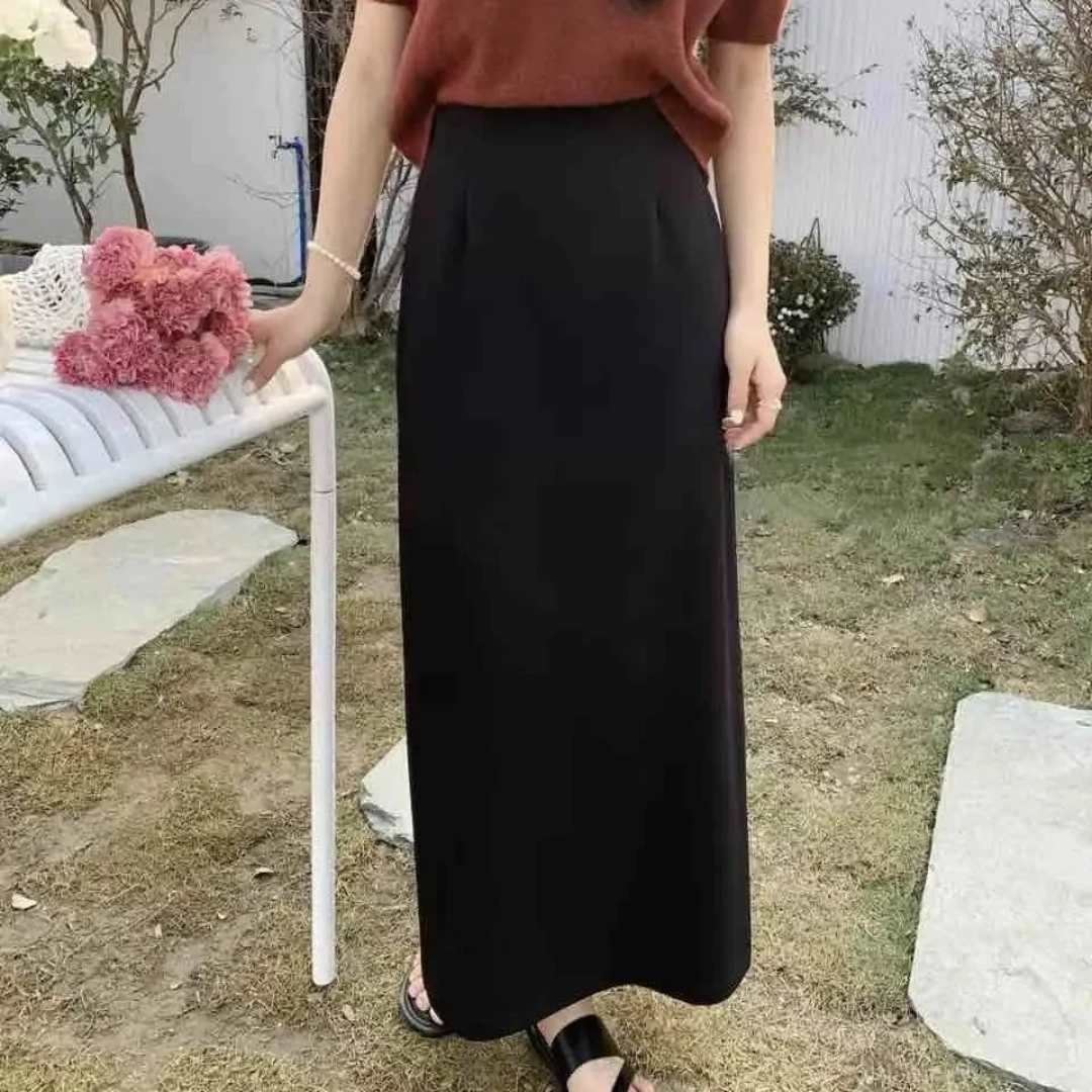 <XYG>高腰显瘦复古开叉西装半身裙