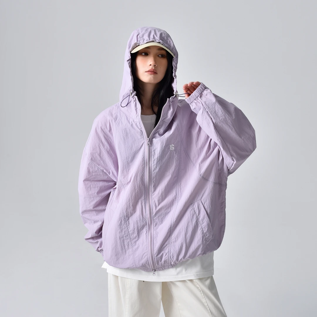 【升级轻量化防晒衣】紫色连帽防泼水户外防紫外线防晒服宽松外套潮