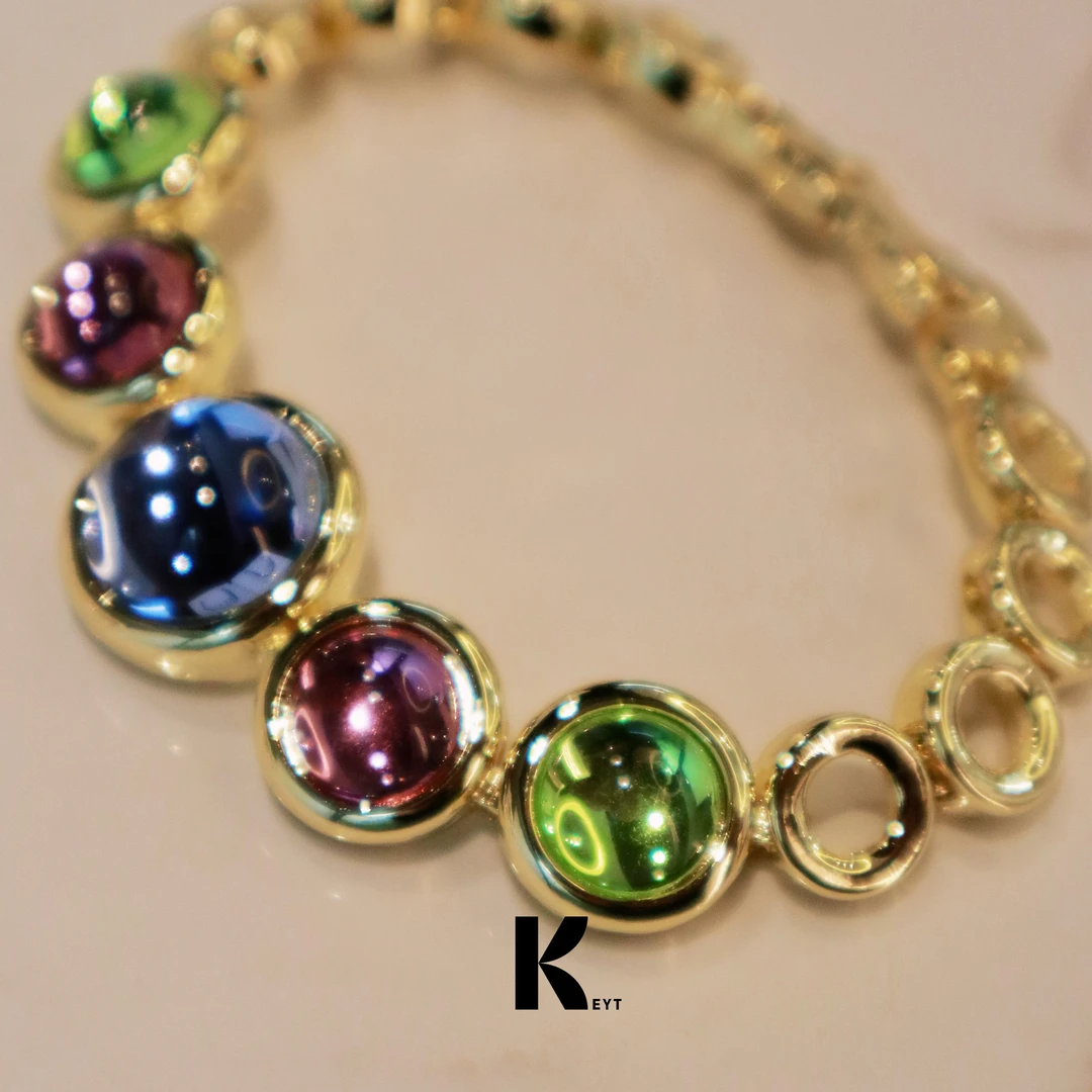 KEYT 铜合金手链 蓝紫绿三色轻奢手链