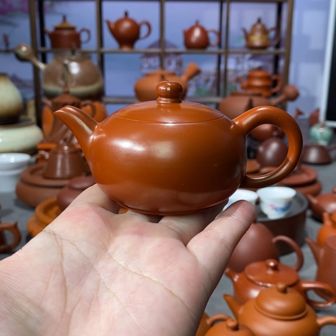 茶壶紫砂吴建辉朱泥事事如意壶100cc