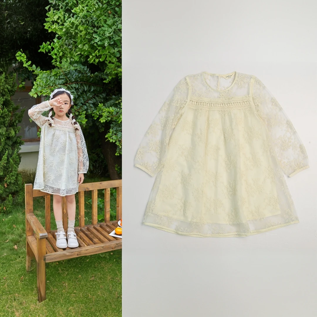 春季ins韩版宽松长袖网纱公主裙4123012253