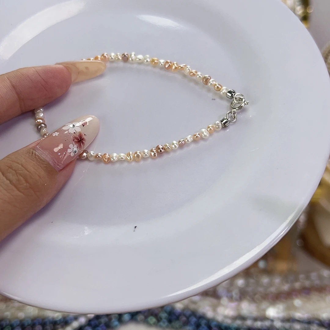 钛钢手串淡水珍珠