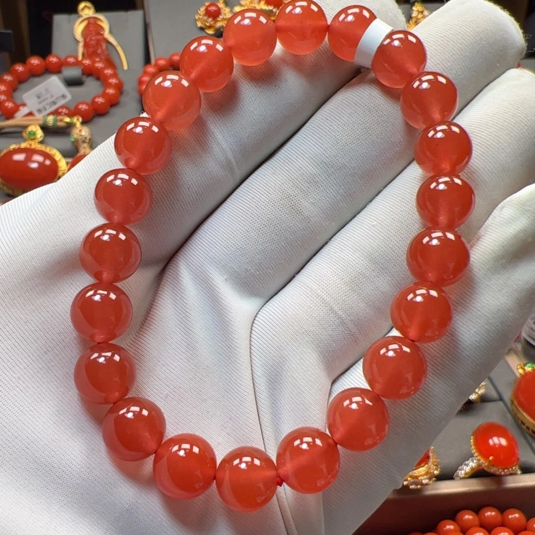 南红玛瑙未镶嵌手串双12福利8mm原矿精品冰红手串