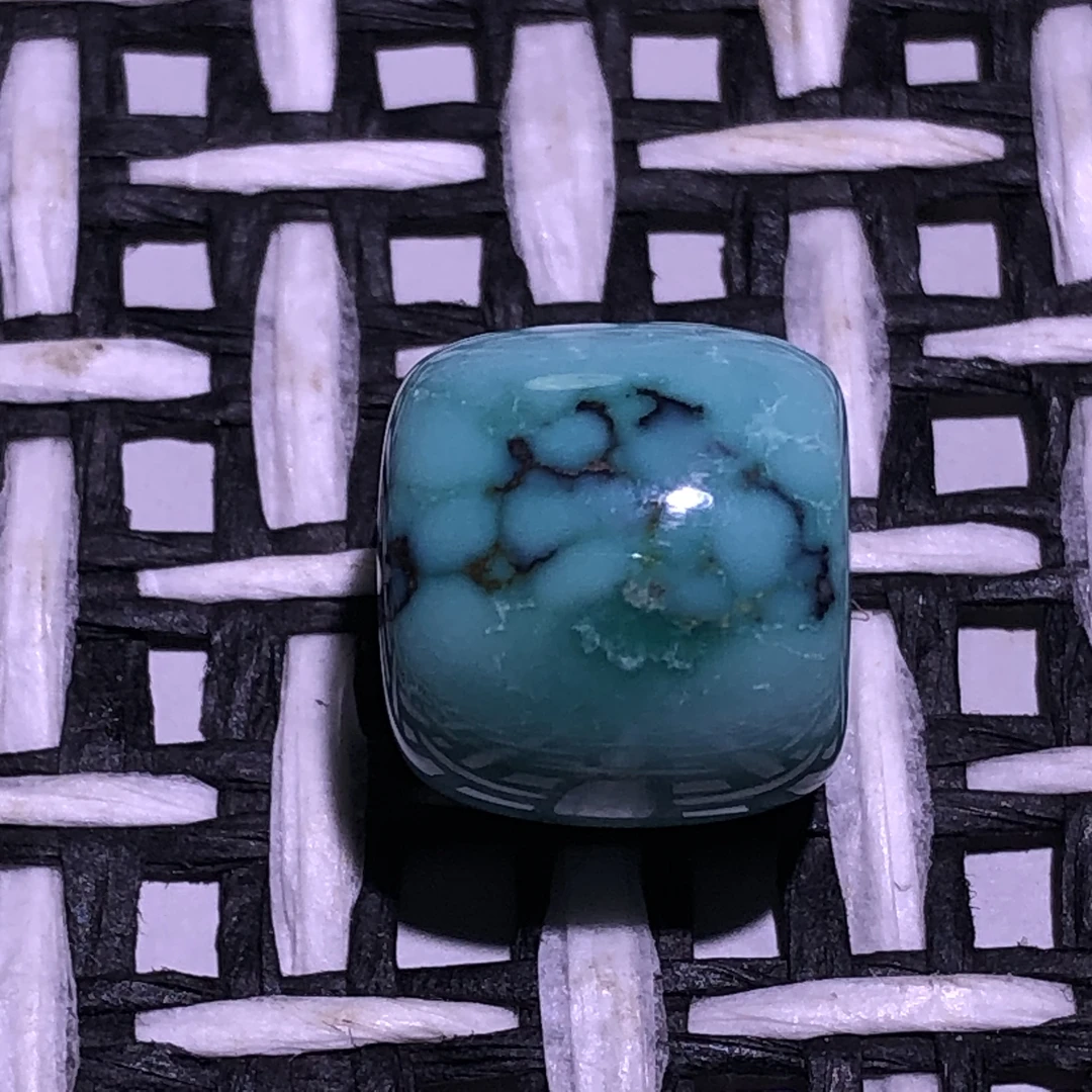 原矿顶瓷高色绿松石老型桶13×12左右，玻璃瓷，无泡油有铁线有白