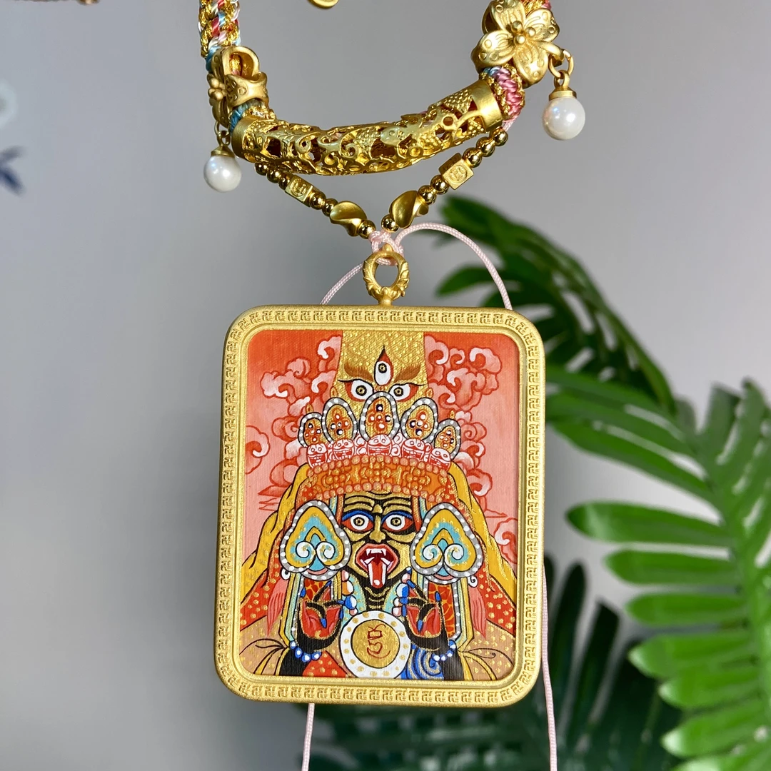 【凸金扎扎高定版】热贡画师手绘款原创设计款项链挂脖毛衣链