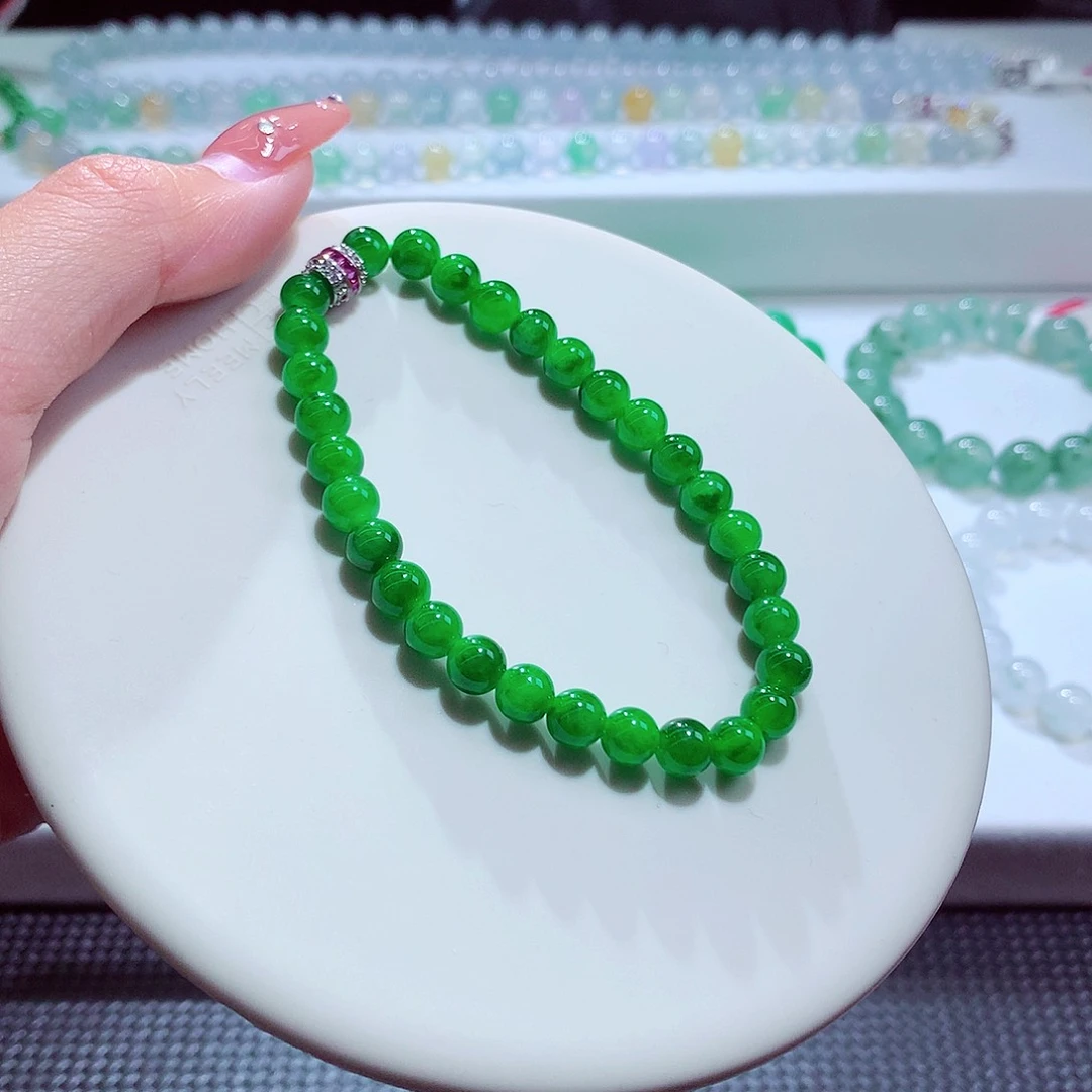 未镶嵌手链翡翠卡6mm