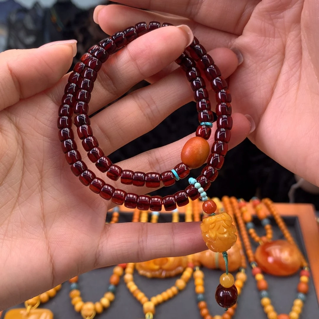 未镶嵌血珀手串天然