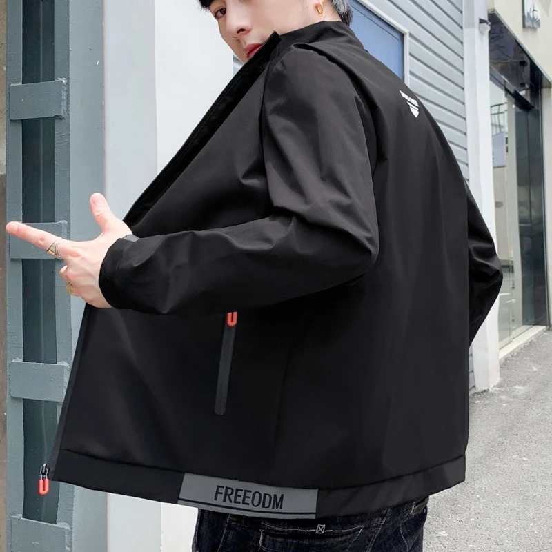 2025新款男士夹克工装立领棒球服外套帅上衣男潮流简约春秋季薄款