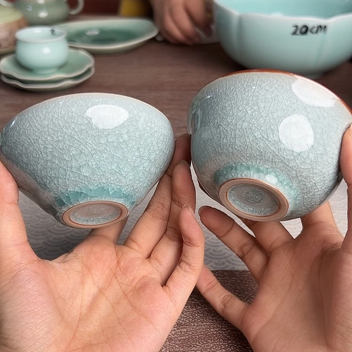 龙泉云间青瓷小米茶器