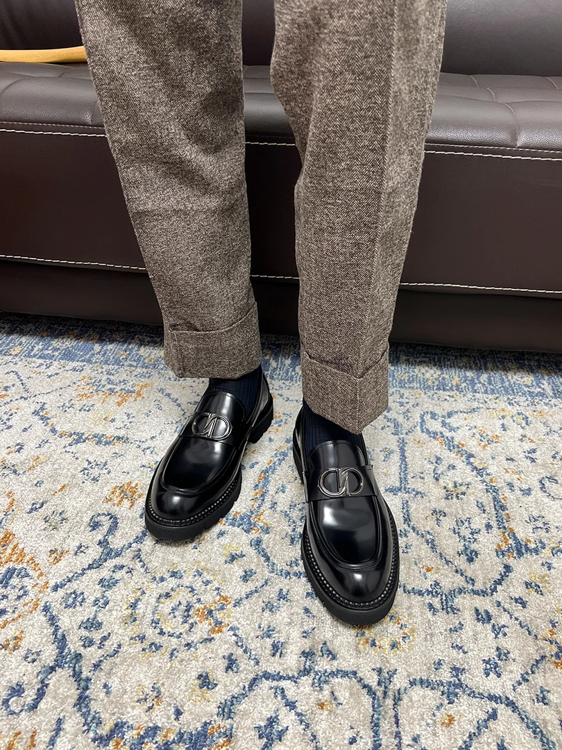 乐福鞋男亮面英伦皮鞋厚底真皮一脚蹬男鞋懒人潮流休闲小皮鞋春季